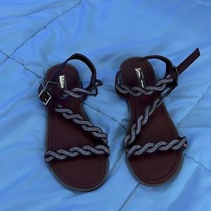 Gold and brown sandles